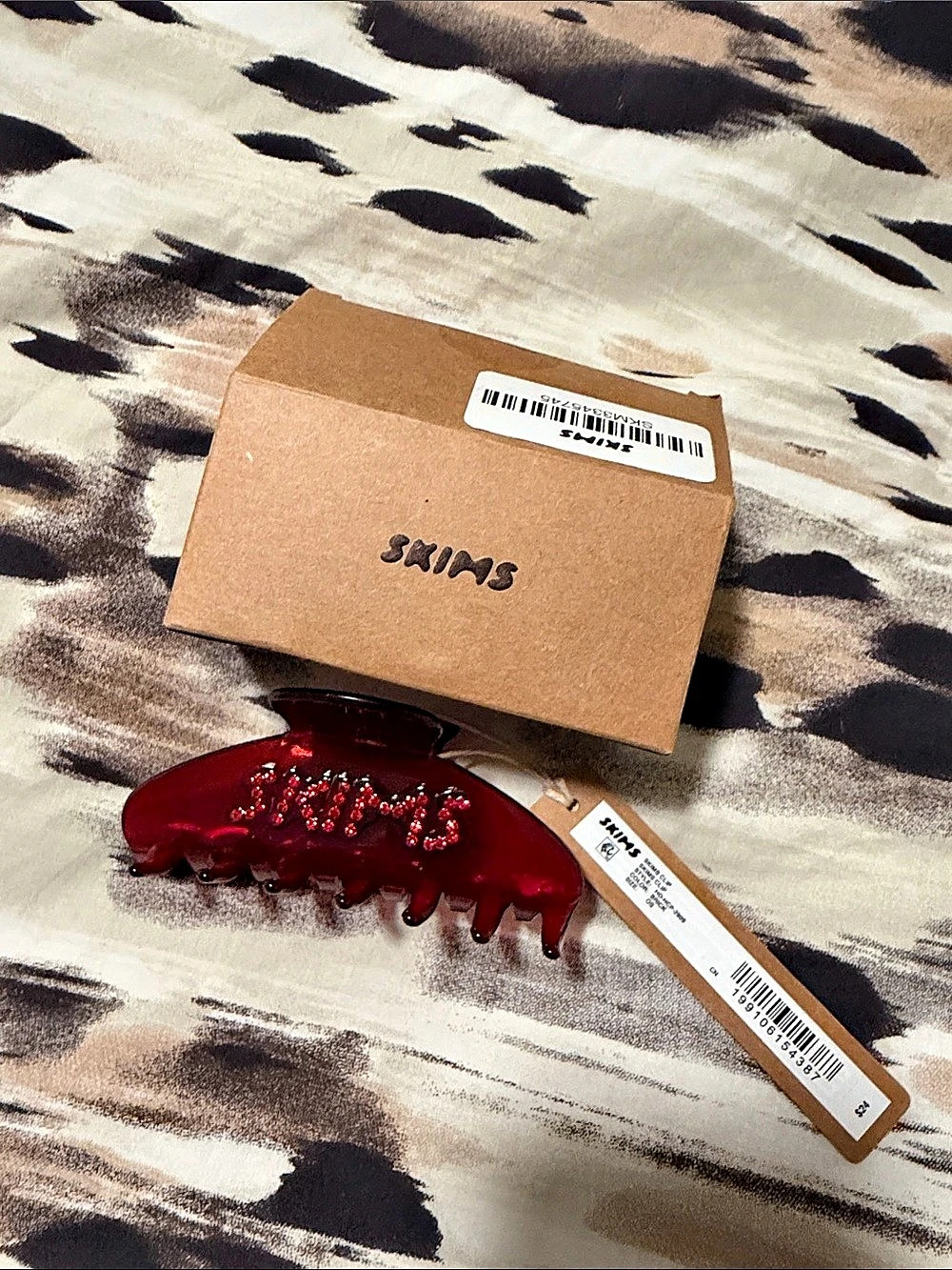 RARE SKIMS Logo Hair Claw Clip in Brick NWT
